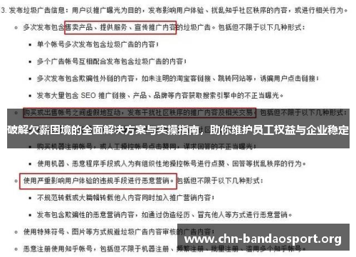 破解欠薪困境的全面解决方案与实操指南，助你维护员工权益与企业稳定