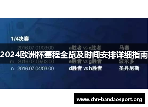 2024欧洲杯赛程全览及时间安排详细指南